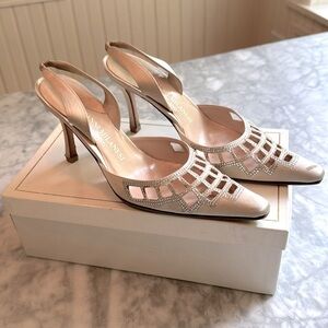 ✨GIANNI MILANESI Satin Slingback Pumps✨